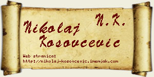 Nikolaj Kosovčević vizit kartica